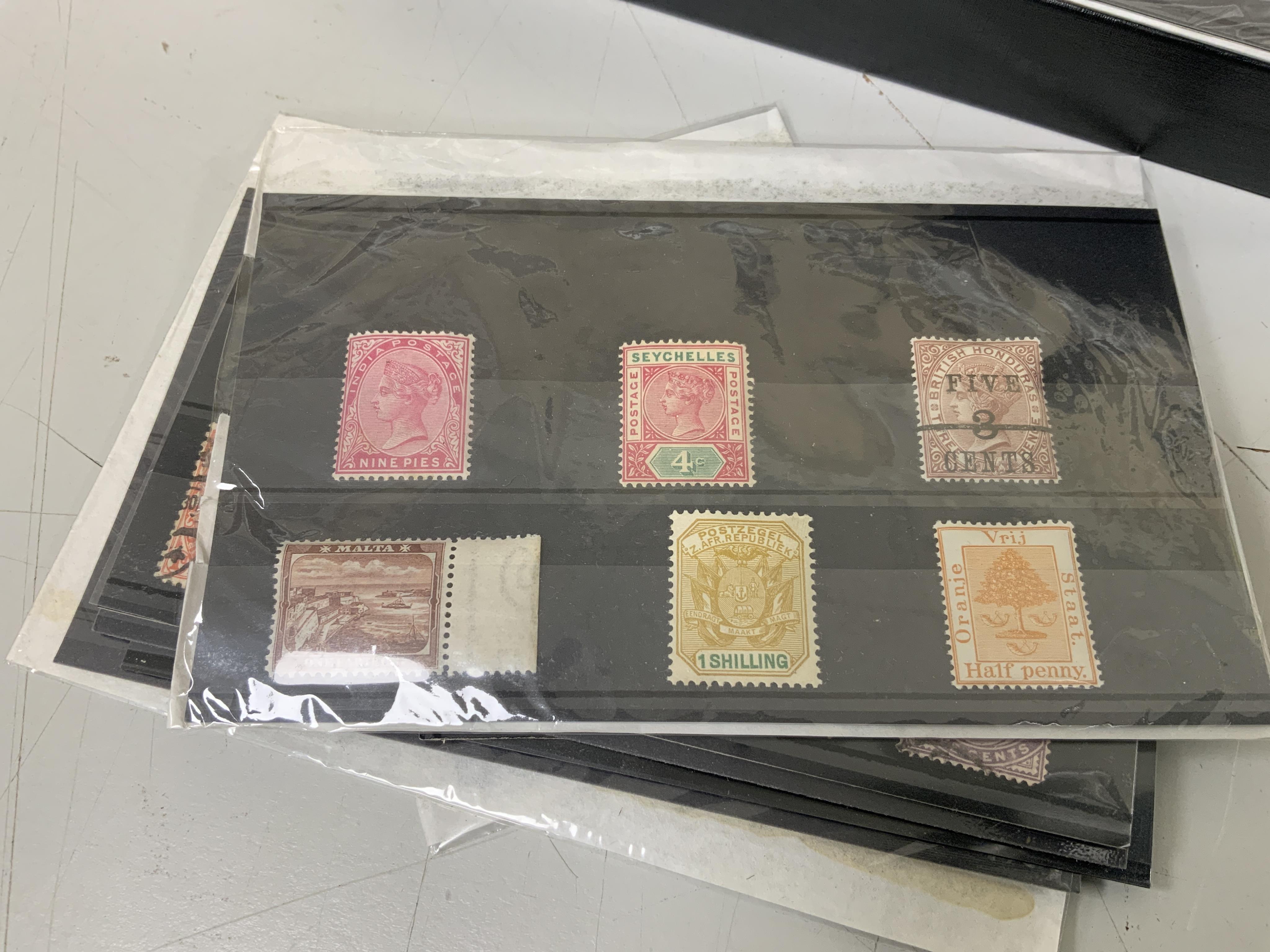 A collection of Victoria stamps including; a Penny red plate reconstruction of plate 106 made up of perforated Penny Reds and issued by the Westminster Collection Ltd., together with Victorian covers with franked Penny R